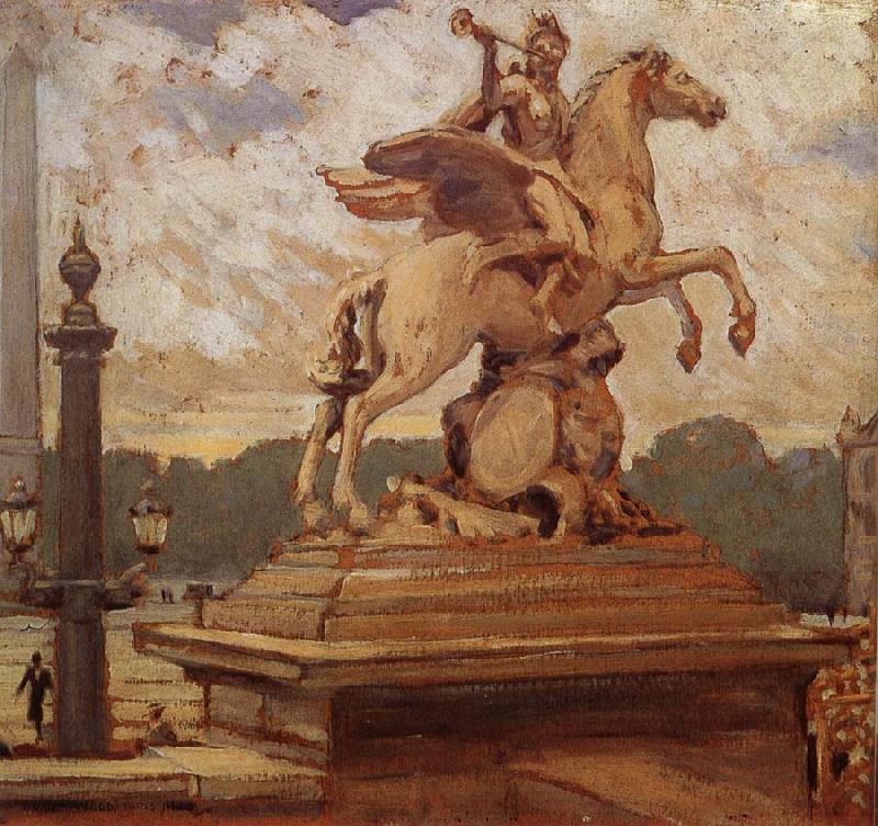 Grant Wood City-gate of Paris oil painting image